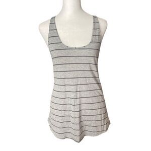 Lululemon XS Tank Top Gray Striped Racerback Tee FLAW NO SIZE Activewear
